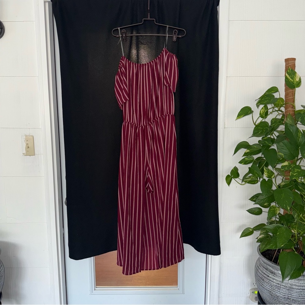 Striped Off-Shoulder romper Dress